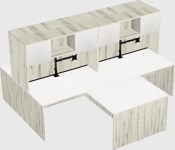 Quad l-shaped office desks
