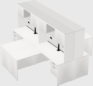 Quad l-shaped office desks