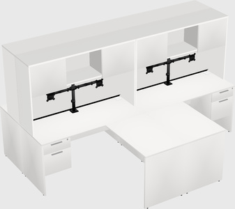 Quad l-shaped office desks