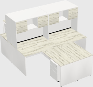 Quad l-shaped office desks