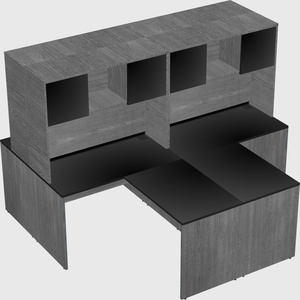 Quad l-shaped office desks