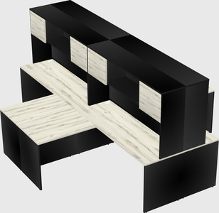 Quad l-shaped office desks