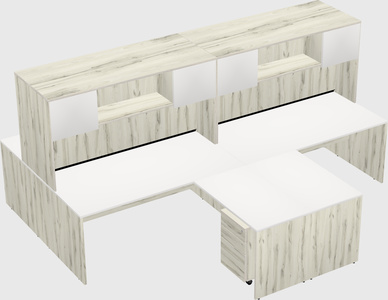 Quad l-shaped office desks