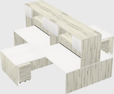 Quad l-shaped office desks