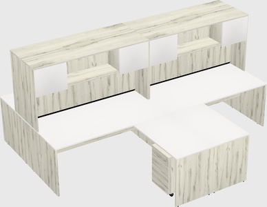 Quad l-shaped office desks