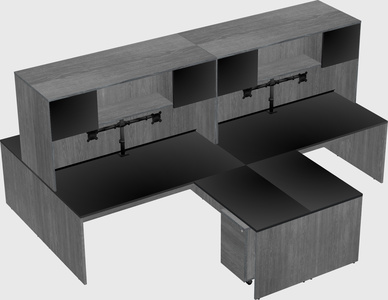 Quad l-shaped office desks