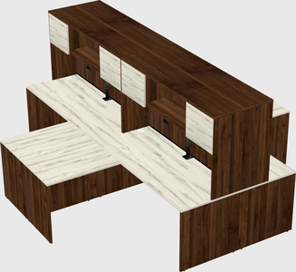 Quad l-shaped office desks