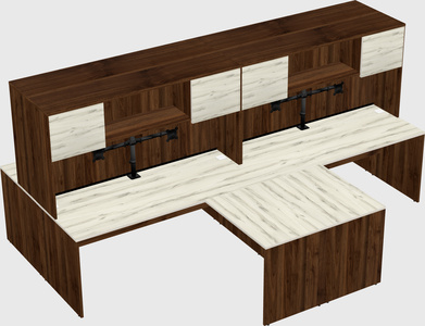 Quad l-shaped office desks