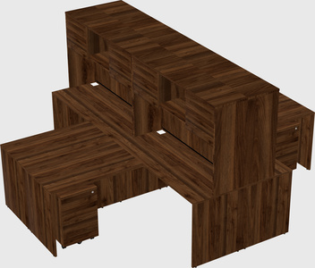 Quad l-shaped office desks