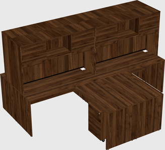 Quad l-shaped office desks