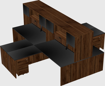 Quad l-shaped office desks