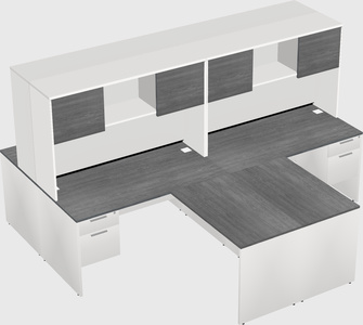 Quad l-shaped office desks