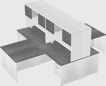 Quad l-shaped office desks