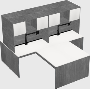 Quad l-shaped office desks