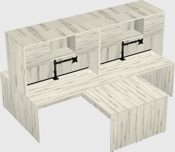 Quad l-shaped office desks