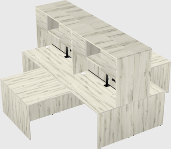 Quad l-shaped office desks