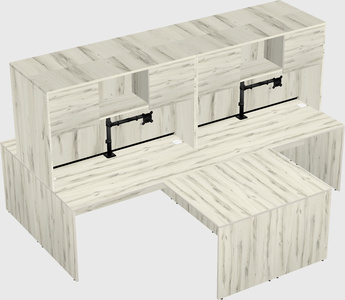 Quad l-shaped office desks