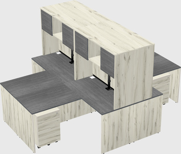 Quad l-shaped office desks