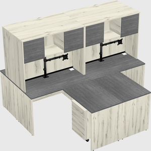Quad l-shaped office desks