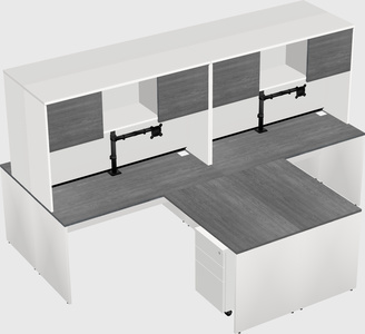Quad l-shaped office desks