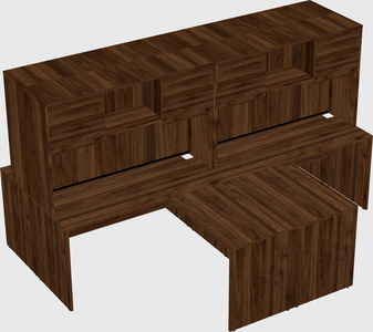 Quad l-shaped office desks