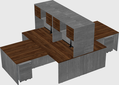 Quad l-shaped office desks
