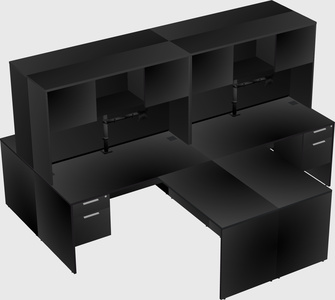 Quad l-shaped office desks