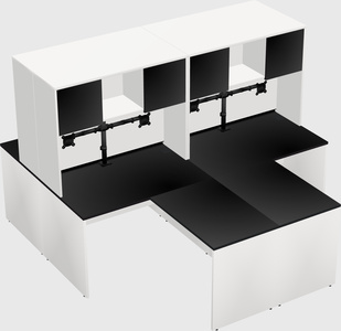 Quad l-shaped office desks