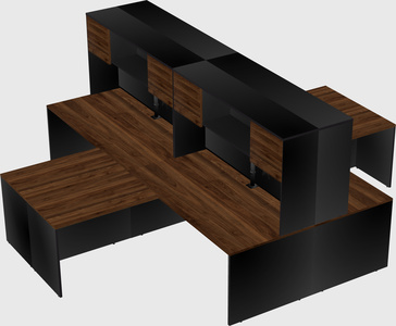 Quad l-shaped office desks