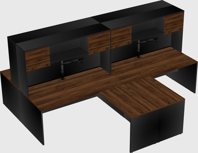 Quad l-shaped office desks