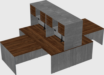Quad l-shaped office desks