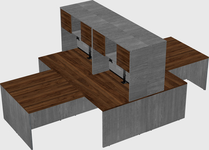 Quad l-shaped office desks