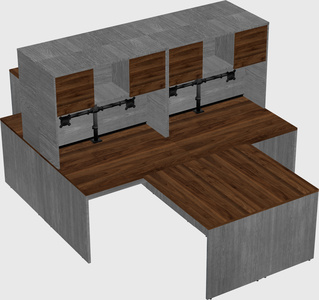 Quad l-shaped office desks