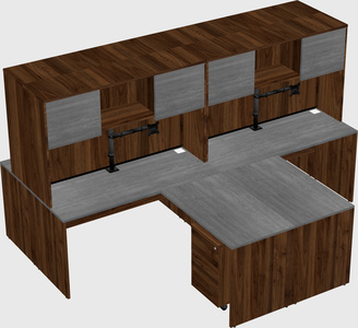 Quad l-shaped office desks
