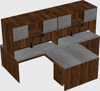Quad l-shaped office desks