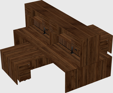 Quad l-shaped office desks