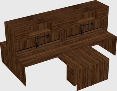 Quad l-shaped office desks