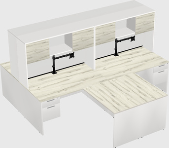 Quad l-shaped office desks