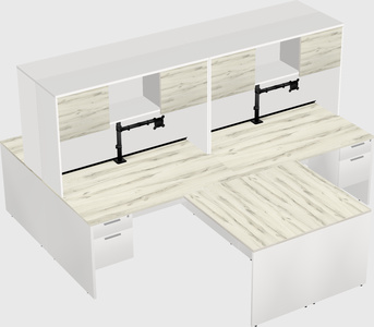 Quad l-shaped office desks