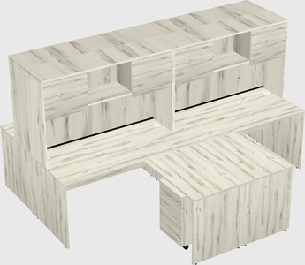 Quad l-shaped office desks