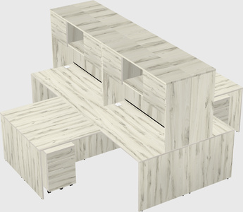 Quad l-shaped office desks