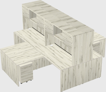Quad l-shaped office desks