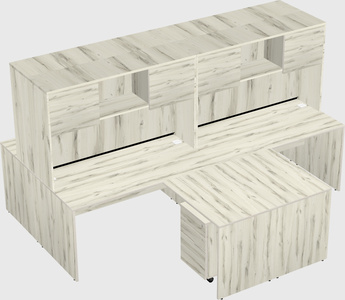 Quad l-shaped office desks