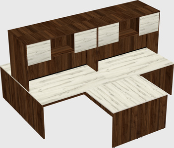 Quad l-shaped office desks