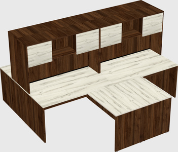 Quad l-shaped office desks