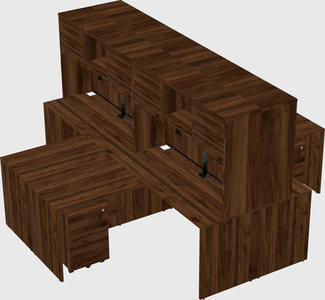 Quad l-shaped office desks