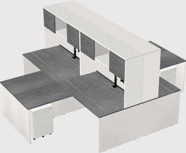 Quad l-shaped office desks