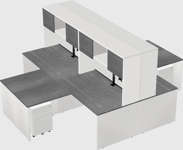 Quad l-shaped office desks