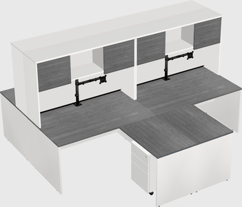 Quad l-shaped office desks