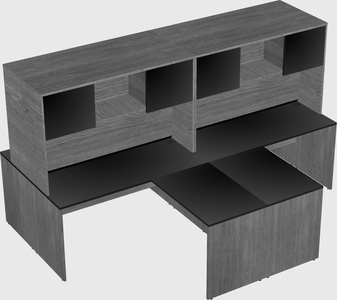 Quad l-shaped office desks